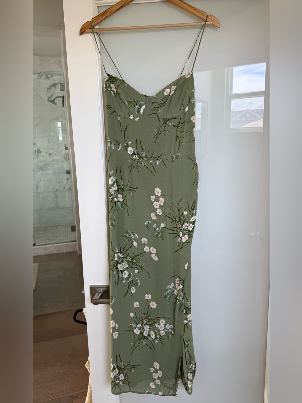 Reformation Kourtney Dress Green - Size 6 - Picture 7 of 12